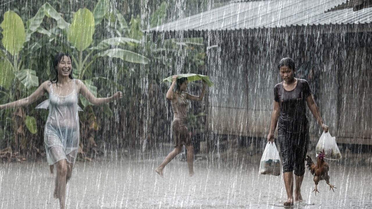 TERRIFYINGLY BEAUTIFUL RAINSTORM 🌧️ Heavy Thunder & Rain in Indonesia || Relaxing Rain for Sleeping