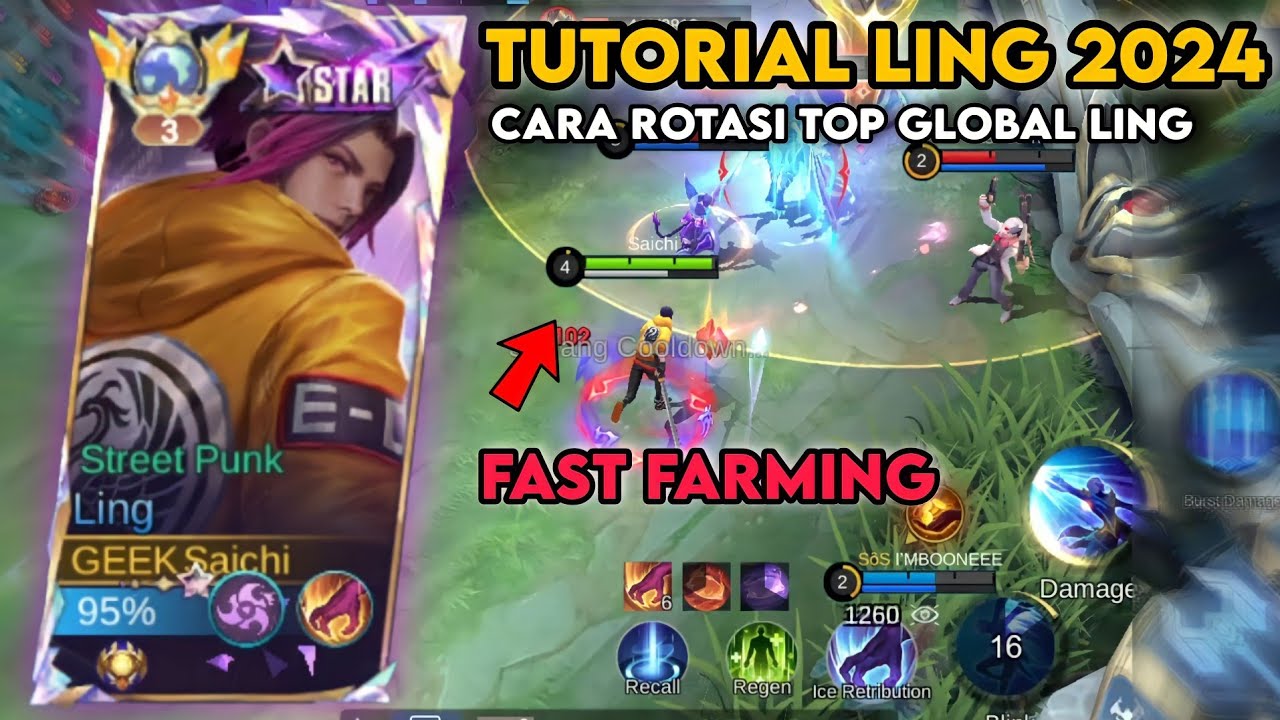 TUTORIAL LING 2024 - Cara Rotasi Top Global Ling || Mobile Legends