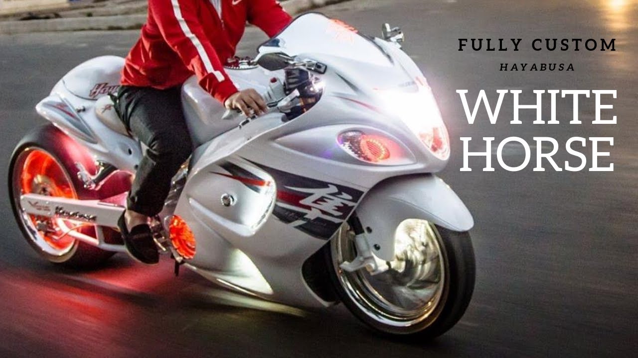 Fully Custom Suzuki Hayabusa Burnout | Gsxr 1300 White Horse | Beautiful Sports Bike | HSK Stories
