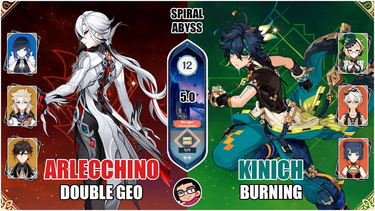 Spiral Abyss 5.0 | Arlecchino Double Geo & Kinich Burning | Floor 12 - 9 Stars | Genshin Impact