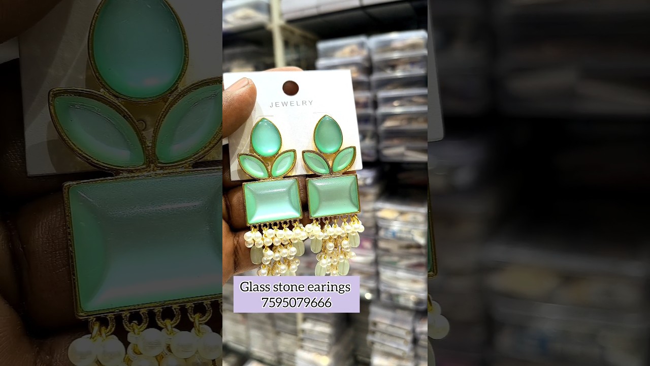 glass stone earings #zaverivs #beautifulearings #worldwideshipping