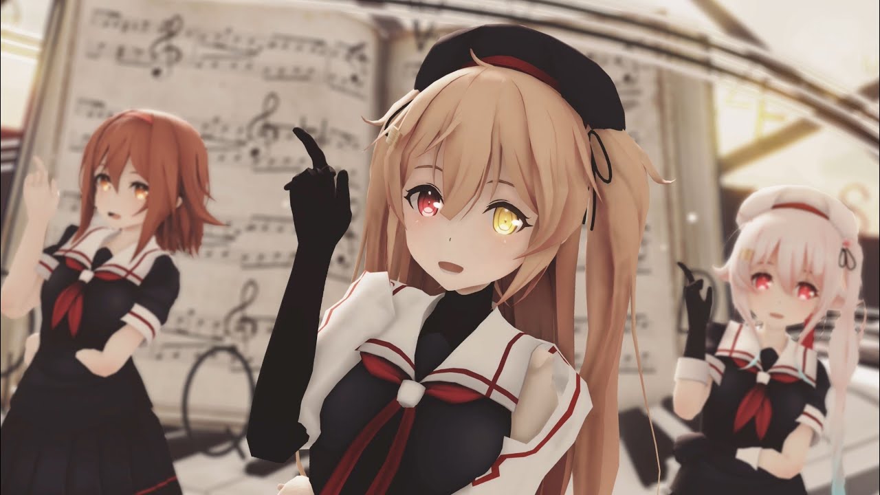 MMD艦これ】GFRIEND – Glass Bead (白露・村雨・夕立・時雨・春雨)