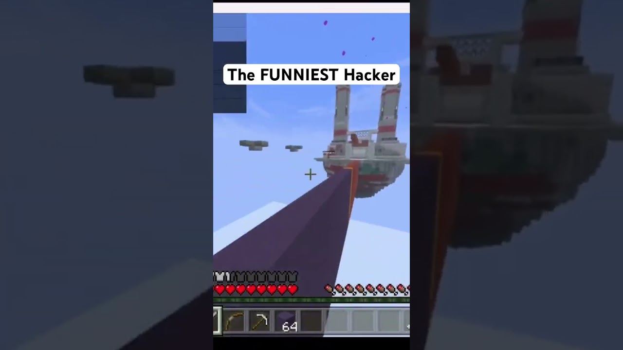 Hacking on this CubeCraft Streamer in Minecraft! #shorts #cubecraft #minecraft #trolling #bridge
