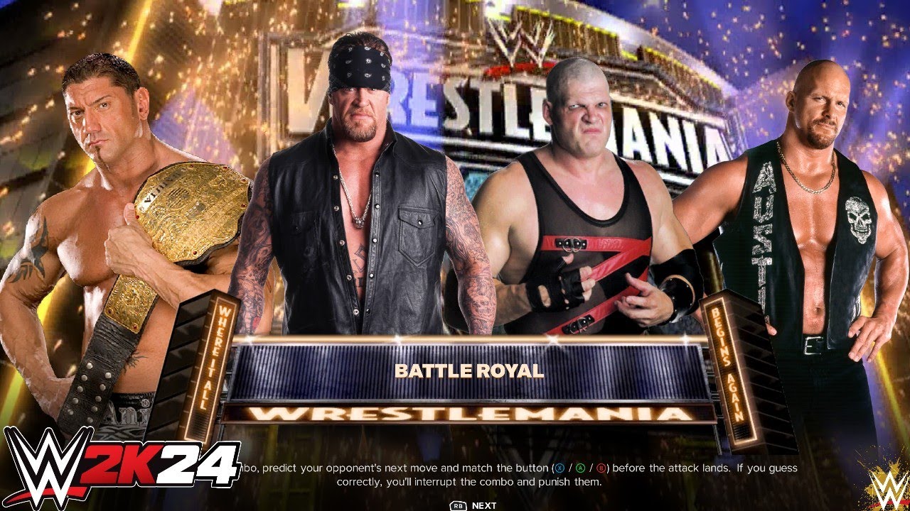 Full Match - Batista vs Undertaker vs Kane vs Stone Cold: Battle Royal at Wrestlemania XX | WWE 2k24