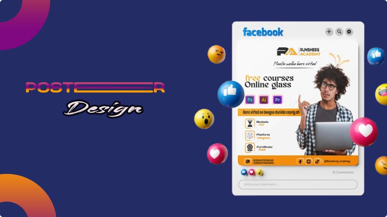 Sidee loo sameeya poster qurux badan adiga oo adeegsanaya adobe illustrator || @Runsheeg Academy