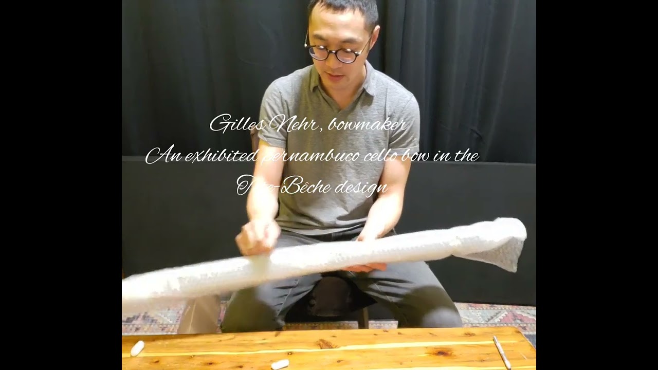 Unboxing of an exhibition (4/29/23) Tête-Bêche Cello Bow by Gilles Nehr for Bay Fine Strings