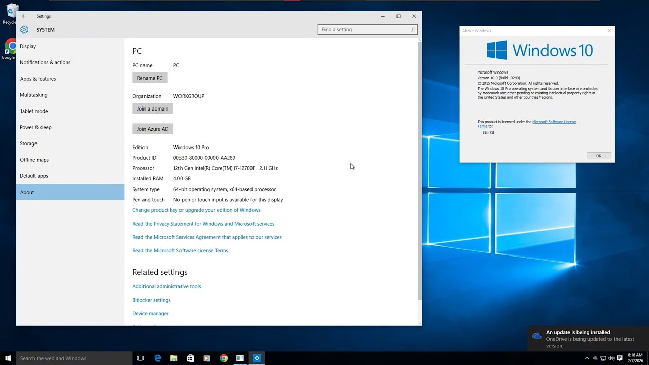 Upgrading to Windows 10 Build 1507