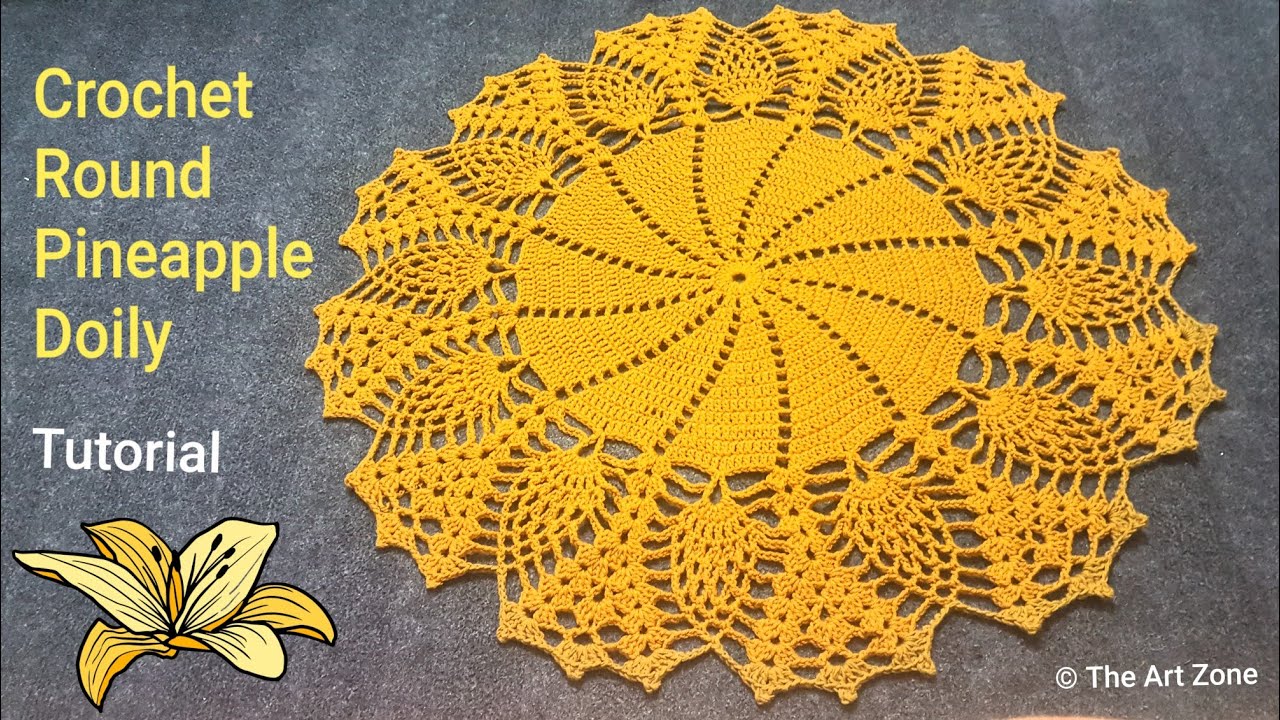 Crochet Challenge: Lets Learn Crochet Pineapple Doily with Step by Step Crochet Tutorial