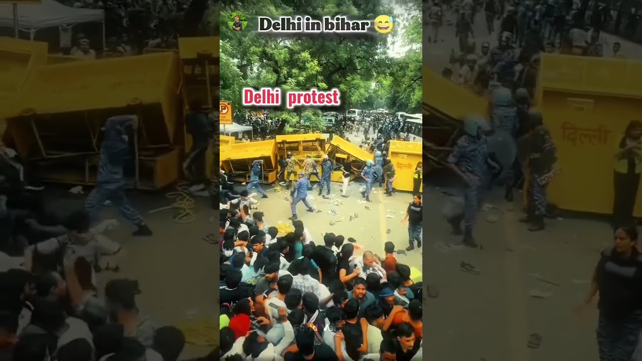 Delhi vs Bihar Protest Funny Video! 💀🤣 | Delhi Protest Funny Moments & Memes 🔥 #genz #protest