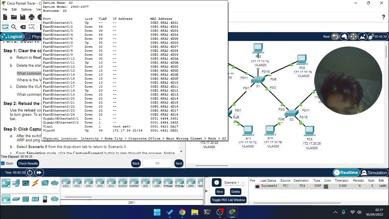 3.2.8 Packet Tracer - Investigate a VLAN Implementation Bahasa Indonesia