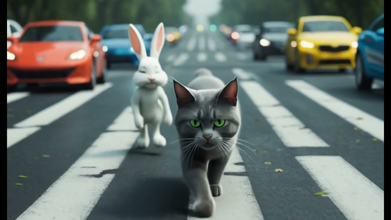 Cat & Rabbit 🌈 | Cute Moral Cartoon Adventure #cartoonforkids #funnykidsvideos