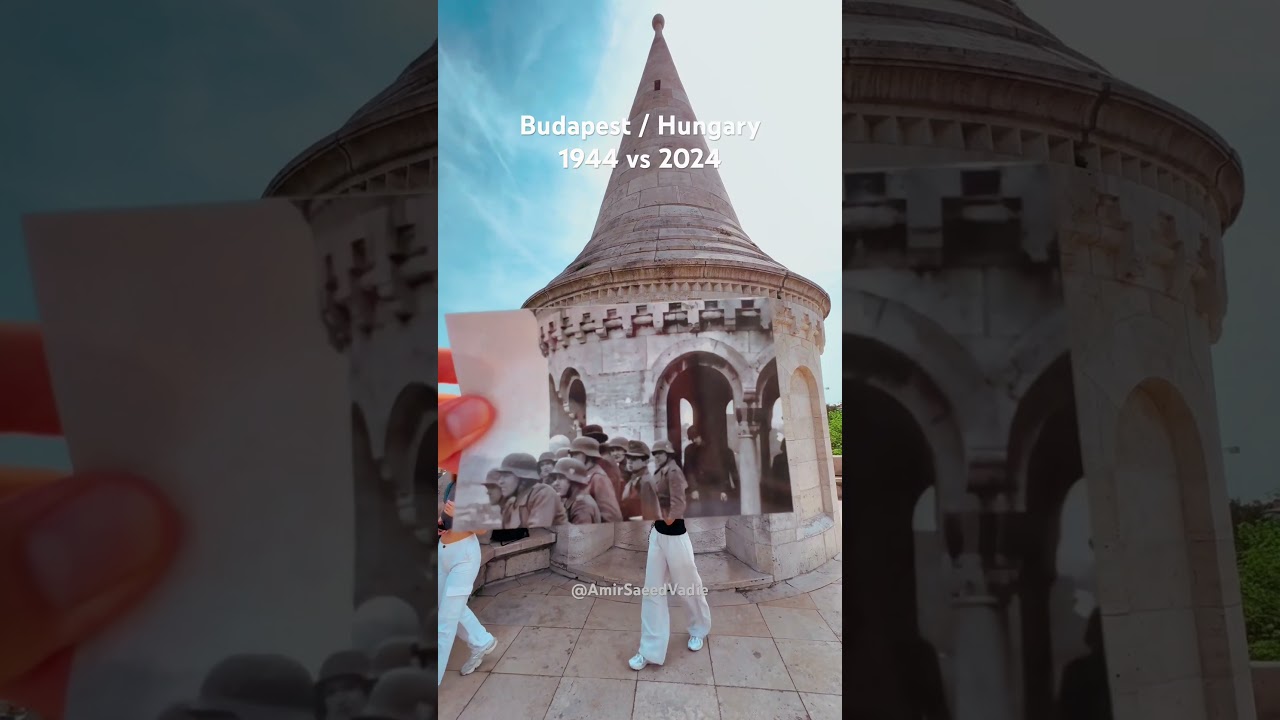 Budapest Fisherman&rsquo;s Bastion 1944 vs 2024 🤯💣 #ww2 #history #thenandnow #budapest #worldwar2