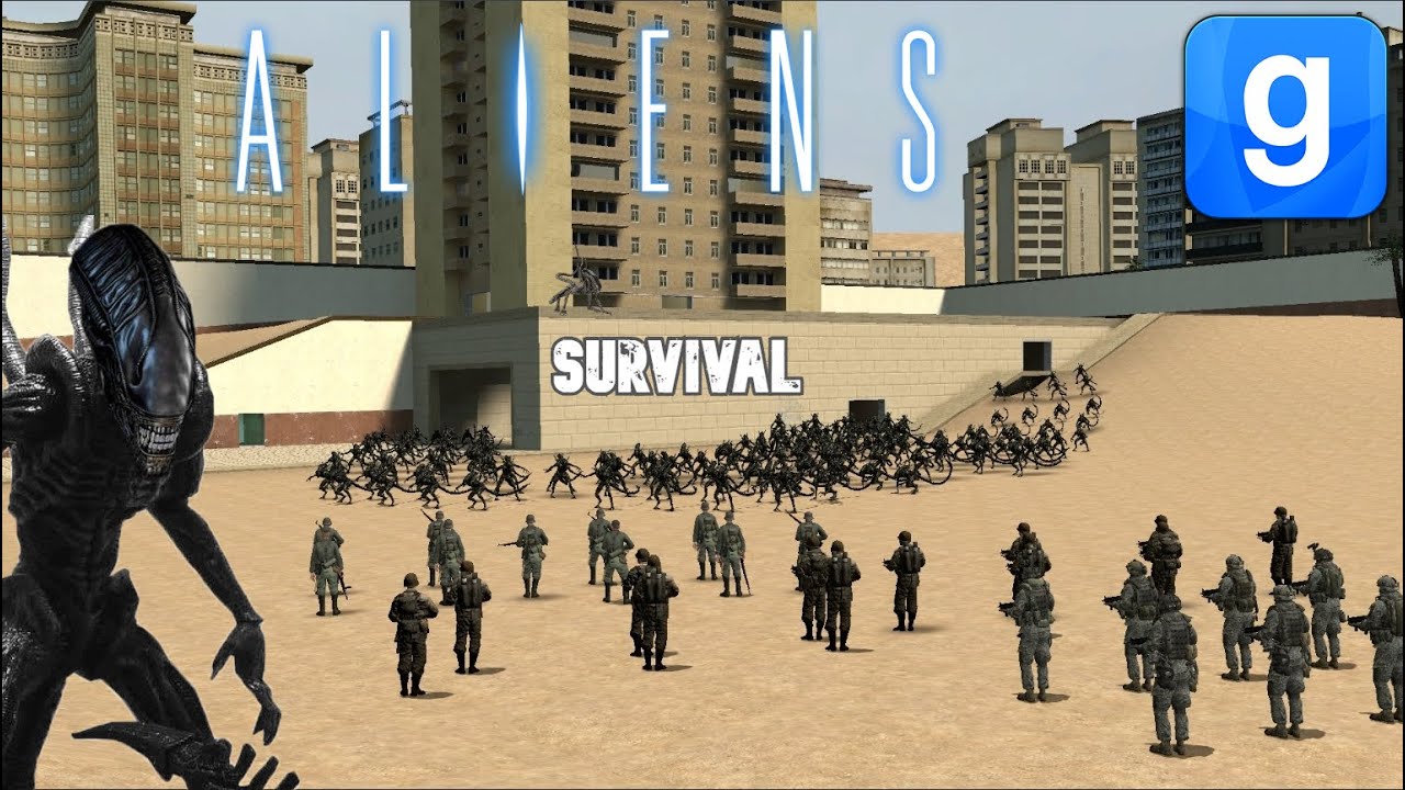 ALIENS XENOMORPHS Endless Waves VS Military Survival SNPC Fight Garry's Mod