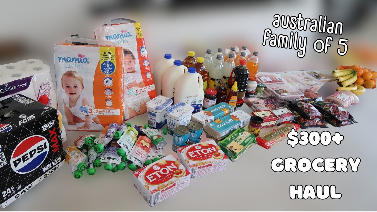 $300 AUSTRALIAN GROCERY HAUL FOR LOW INCOME FAMILY OF 5 ON A BUDGET | aldi australia