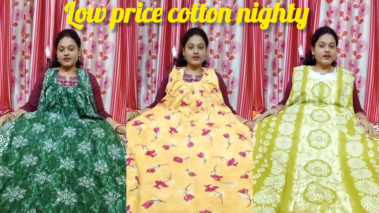 Cotton nighty collection with price #lowprice roundneck alancut nighty... W.app-8017471750