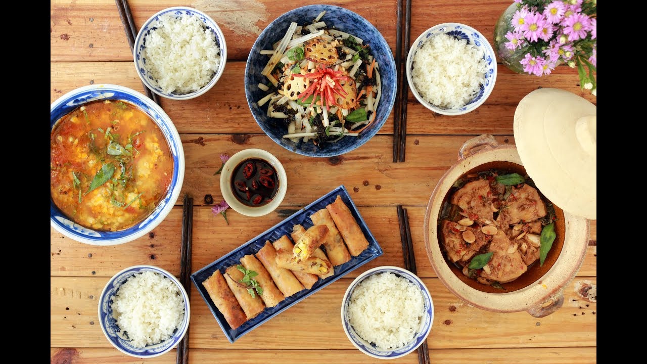 4-course VEGAN FAMILY MEAL - Hôm Nay Cùng Ăn Chay Nào | Helen's Recipes