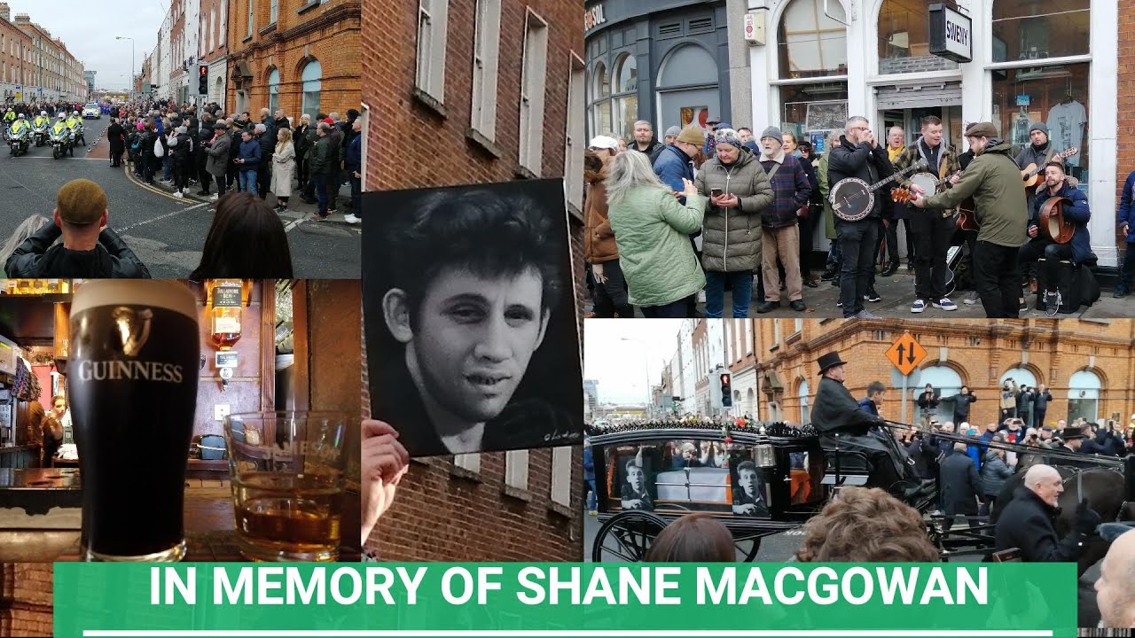SHANE MACGOWAN REMEMBERED IN THE STREETS OF DUBLIN ON THE DAY OF HIS FUNERAL. #shanemacgowan