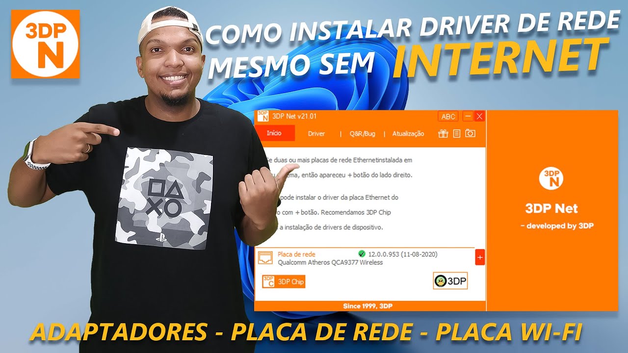 🔵Como Instalar Driver de Rede mesmo Sem Internet Placa de Rede e adaptadores Wi-fi com 3DP Net🔵