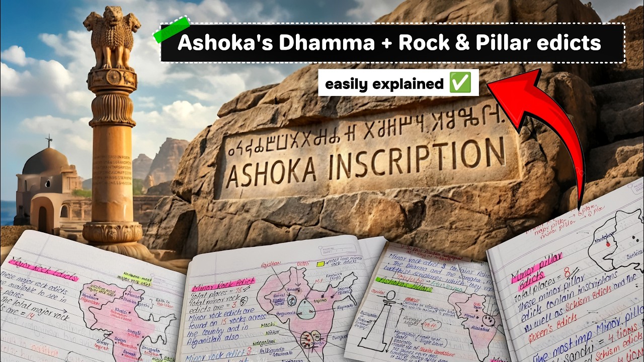 Ashoka's Dhamma -- Rock & Pillar Edicts through Handwritten Notes RS SHARMA (Chapter 18)