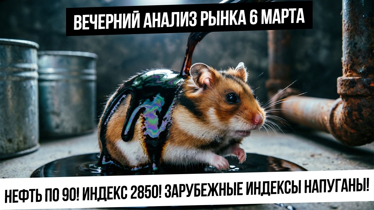 Вечерний анализ рынка 6 марта. Нефть по 90! Индекс Мосбиржи на 2850! Дикий памп продолжается!