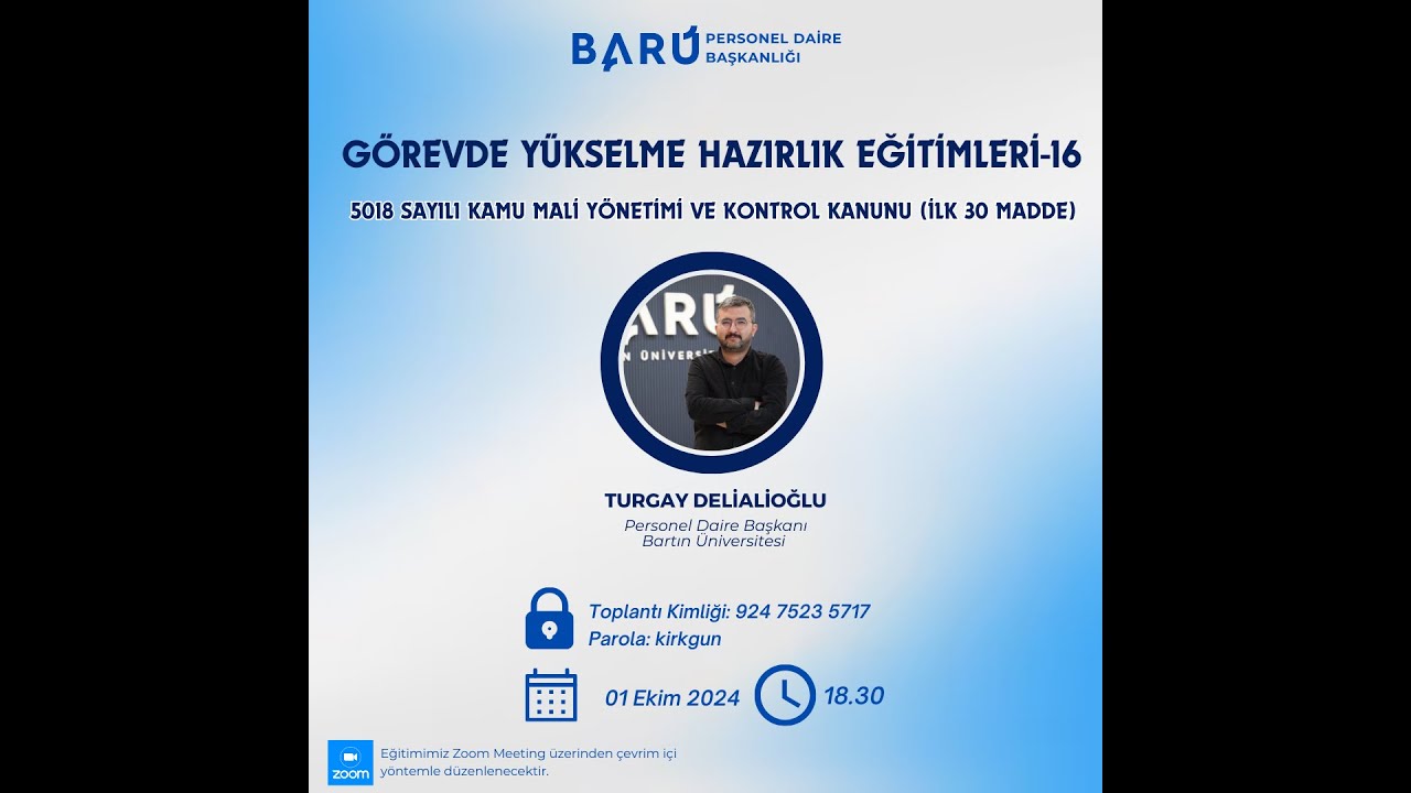 GYS Hazırlık Eğitimleri-16 5018 sayılı Kamu Mali Yönetimi ve Kontrol Kanunu (İlk 30 Madde)