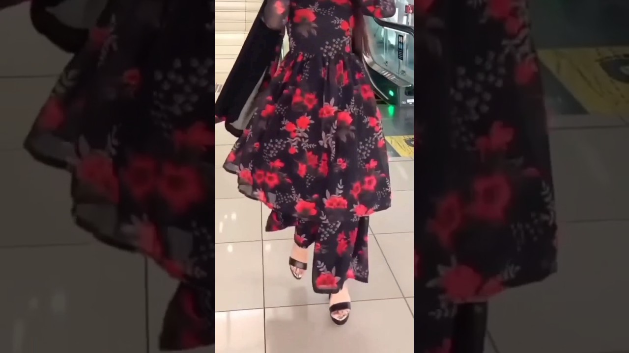 Beautiful printed frock plazo set 