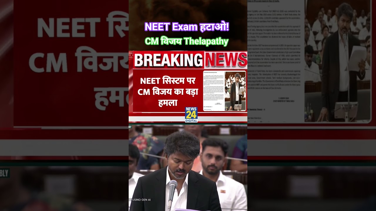 CM Vijay Thelapathy ne kya bol diya? NEET Exam हटाओ!😱🔥 ##CMvijay #neet #paperleak #shorts #vijay