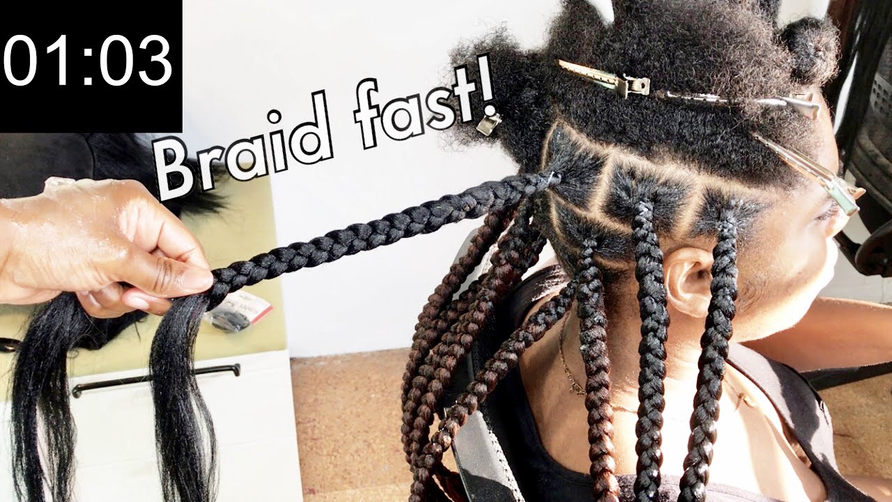 HOW TO BRAID FAST WHILE DOING COI LERAY BRAIDS (speed techniques for box braids and in general)