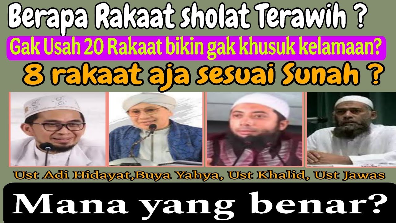 Rakaat shalat Terawih 11 atau 23 sih?