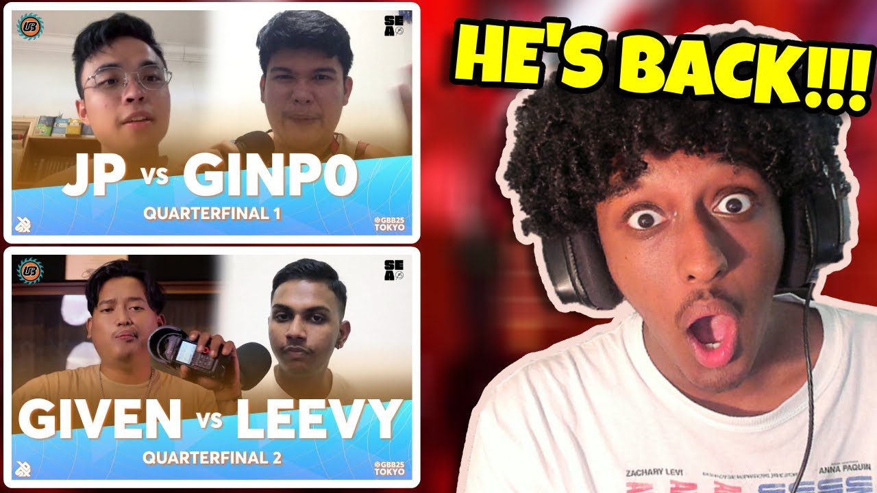 Yolow Reacts | JP vs Ginpo & Given vs Leevy | Oceania and SE Asian GBB25 Qualifier | Quarter Final
