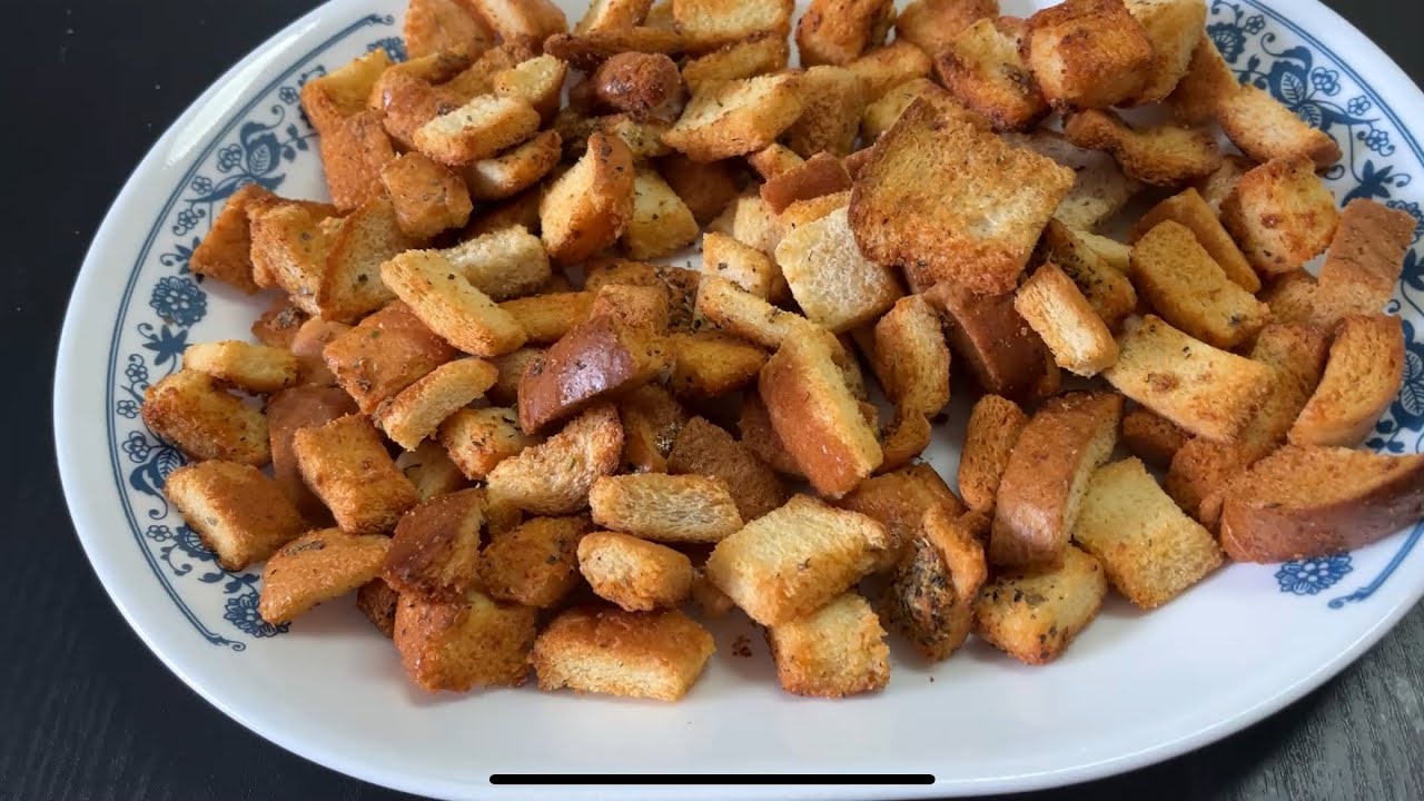 Easy Croutons Recipe | Crispy Air Fry Crouton Recipe | Crispy, Crunchy Delicious Crouton Recipe |