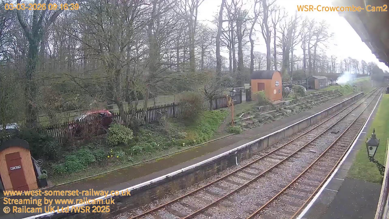 WSR - Crowcombe Heathfield Cam 2, West Somerset Railway, Somerset UK | Railcam LIVE