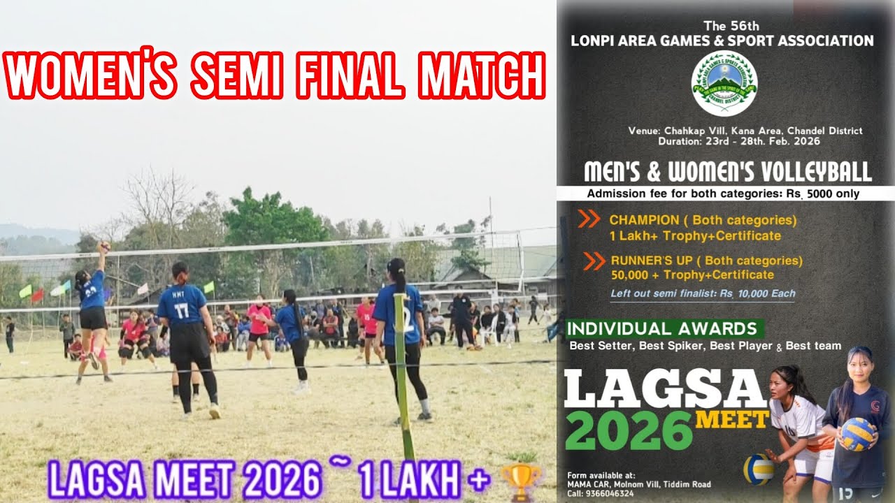 MOLJOL(8SISTERS) vs HMT(LAMLAI)// WOMEN'S SEMIFINAL match// LAGSA MEET 2026// 1 Lakh + 🏆 #volleyball
