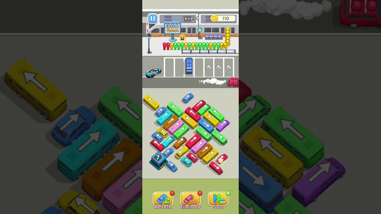 Car Jam Solver level 4 completed 😎🚗🚙