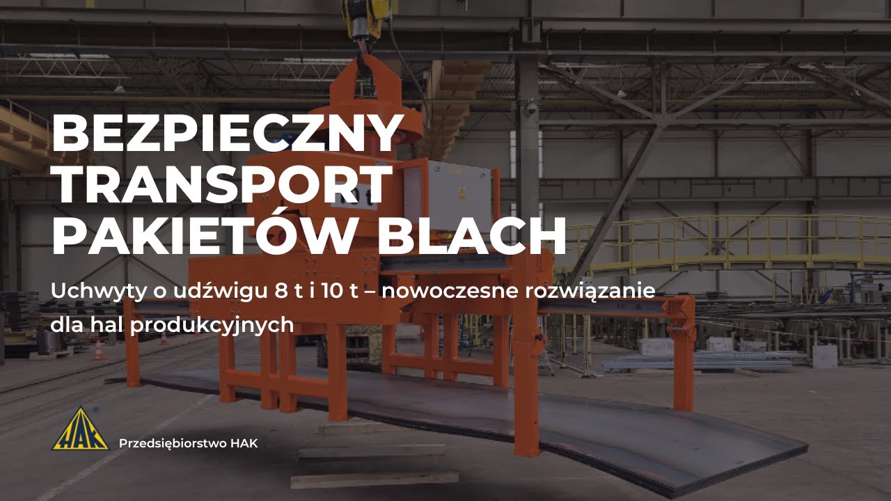 System uchwytów elektromechanicznych do transportu blach