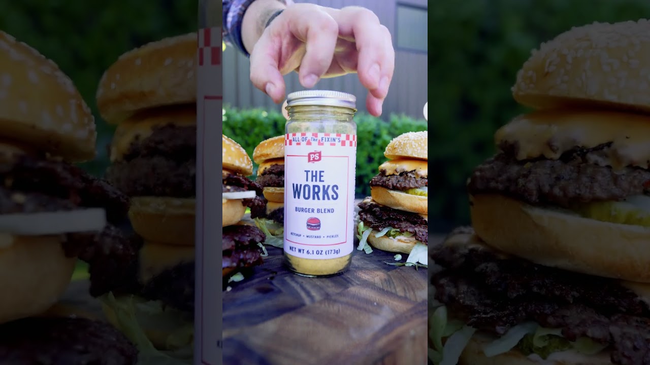 The Works Signature Burger #burger #recipe #cheeseburger
