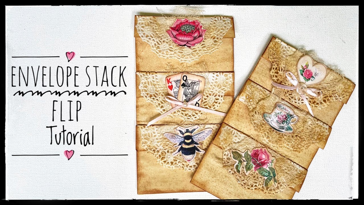 Junk Journal Ephemera - Triple Stacked Envelope Flip - Tutorial