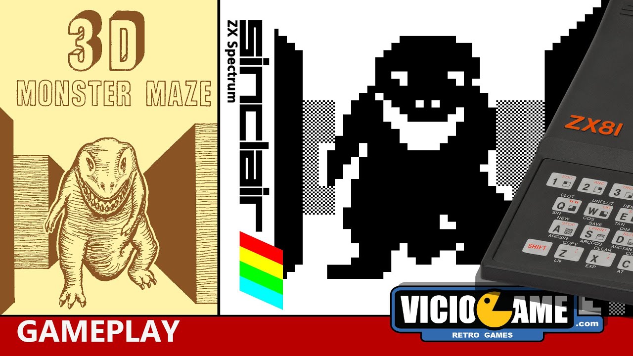 🎮 3D Monster Maze (Sinclair ZX81) Gameplay
