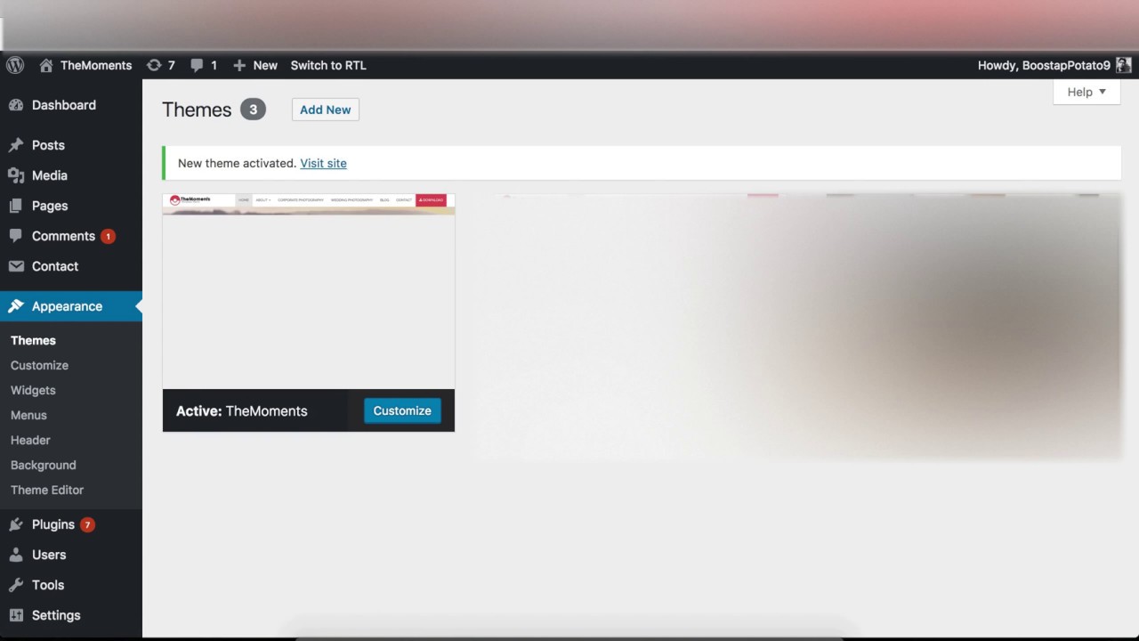 How to upload TheMoments WordPress Theme | Photography Theme