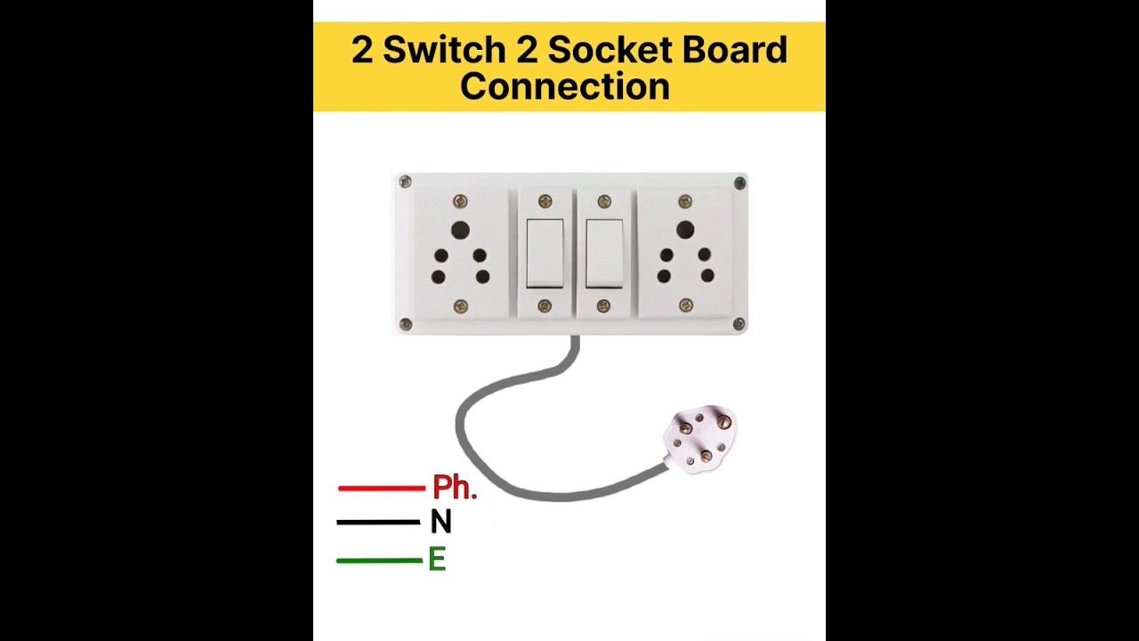 2 Switch 2 Socket Board Connection | Extension Board Wiring | Electric Board | Shorts | Viral | tips