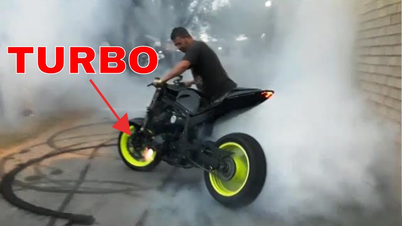 Flame Throwing Turbo Bike Burnout
