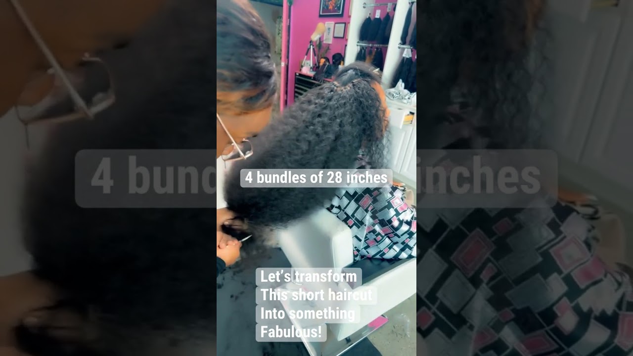 Brazilian knot with curly hair on short hair