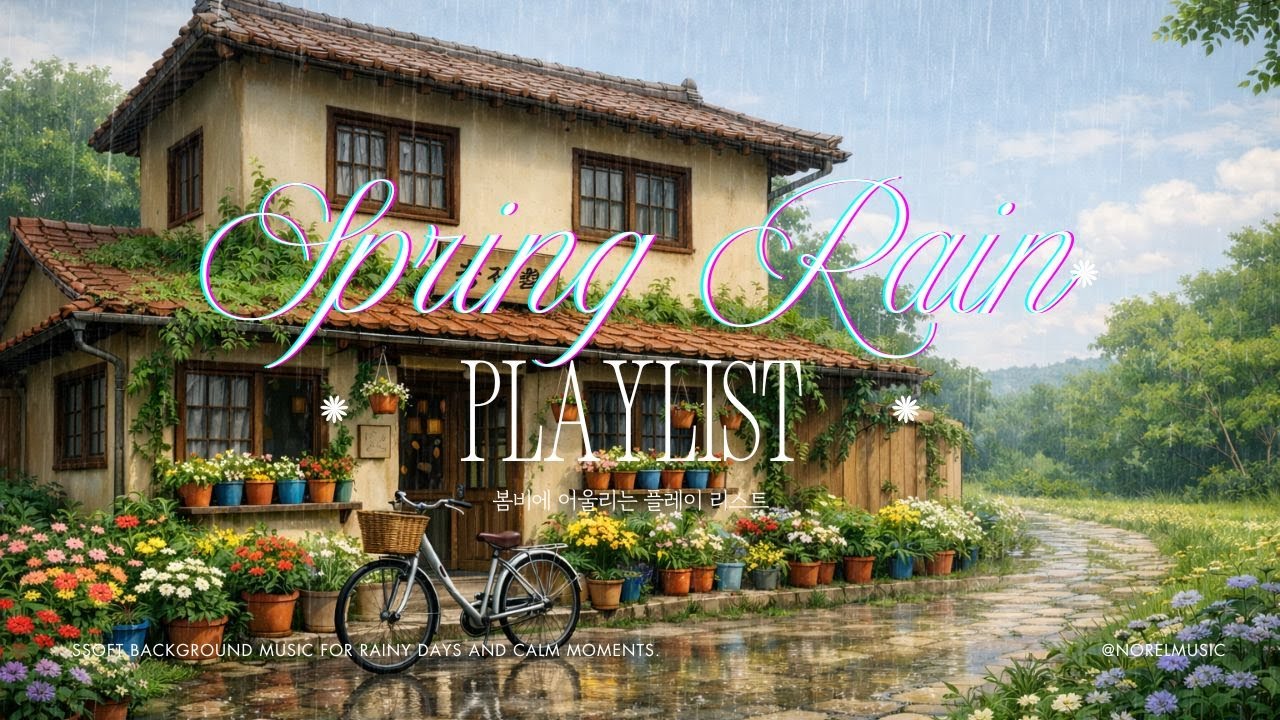 rainy afternoon, quiet music by the window l work,cafes,relaxation