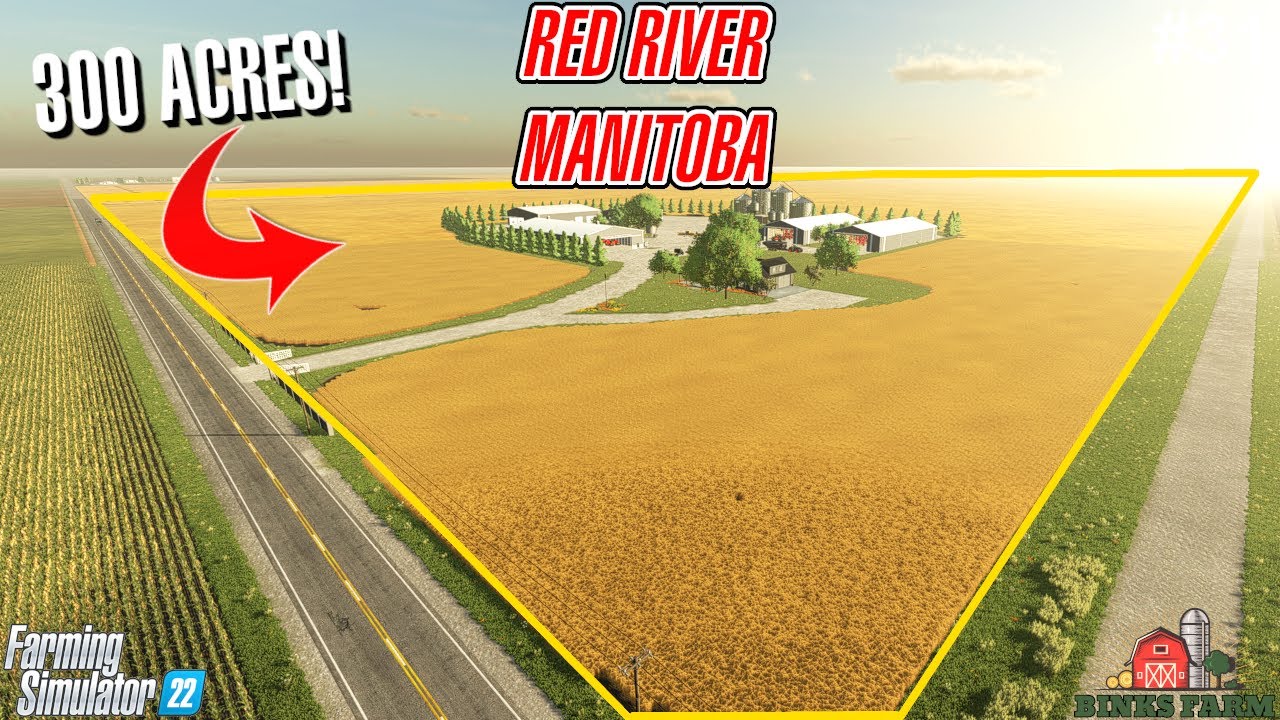 SWATHING 300 ACRE BARLEY FIELD FOR 20% BONUS! | Red River, Manitoba | Farming Simulator 22 #31