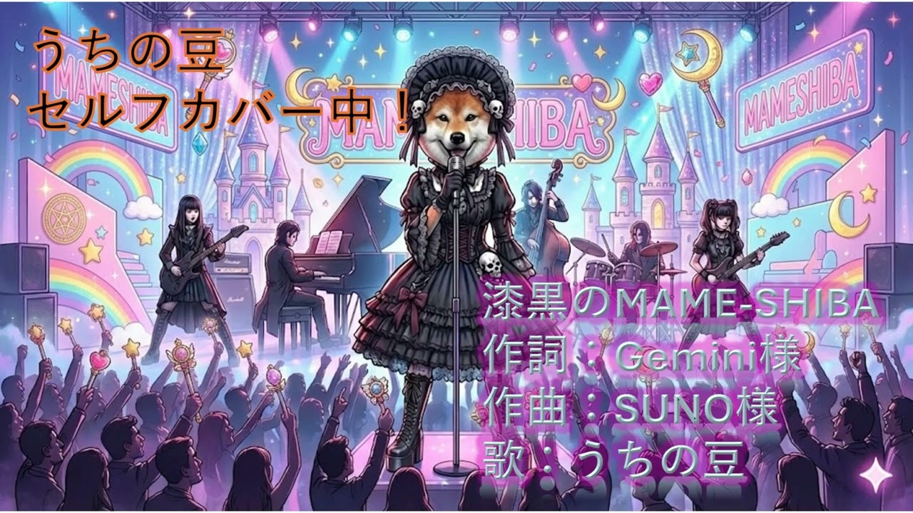 【うちの豆が歌ってみた】＃１４　漆黒のMAME-SHIBA　作詞：Gemini様　作曲：SUNO様　歌：うちの豆のセルフカバー