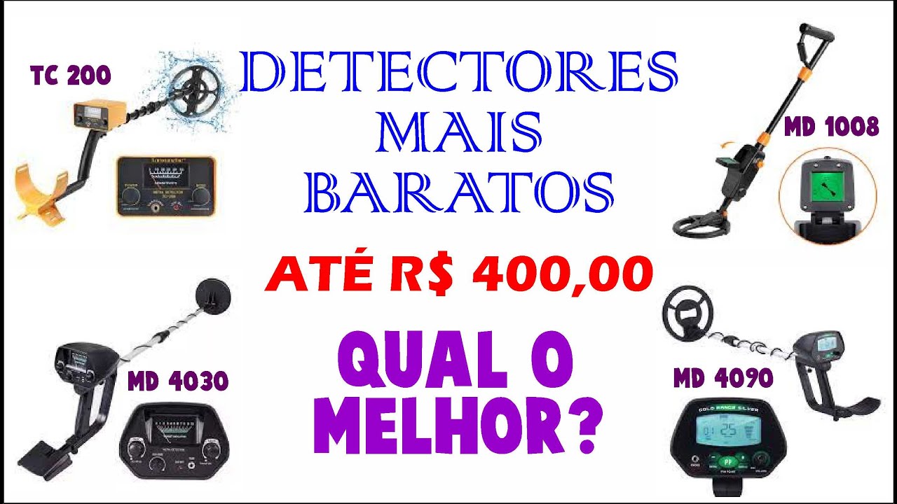 QUAL É O MELHOR DETECTOR DE METAIS? Md1008x, Md4030, Md4090, TC200. Assista nossos testes.