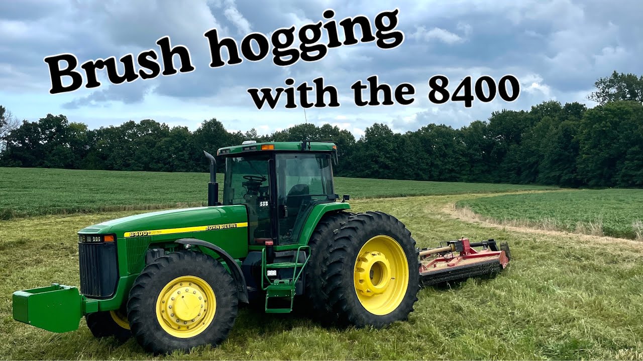 Brush hogging farms with the John Deere 8400