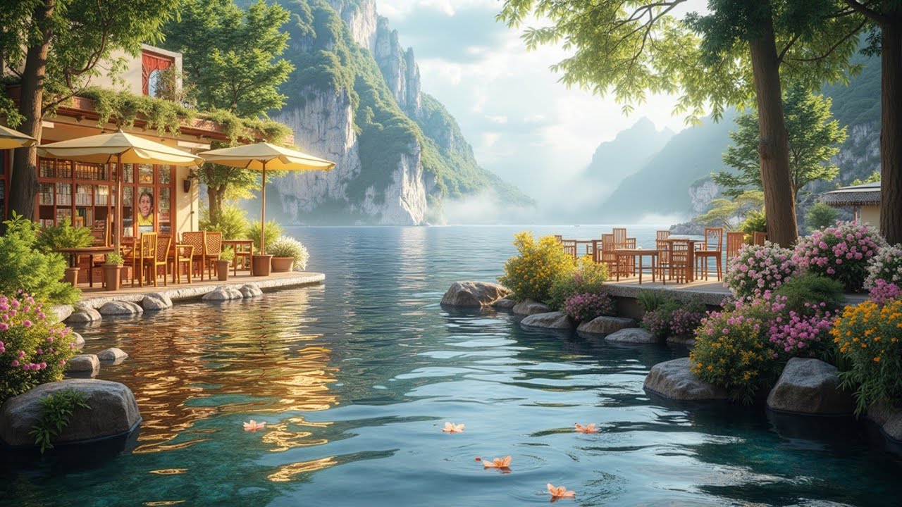 Tranquil Waterfront Cafe 🏞️ Soothing Bossa Nova Jazz Music to Relax, Unwind, Study