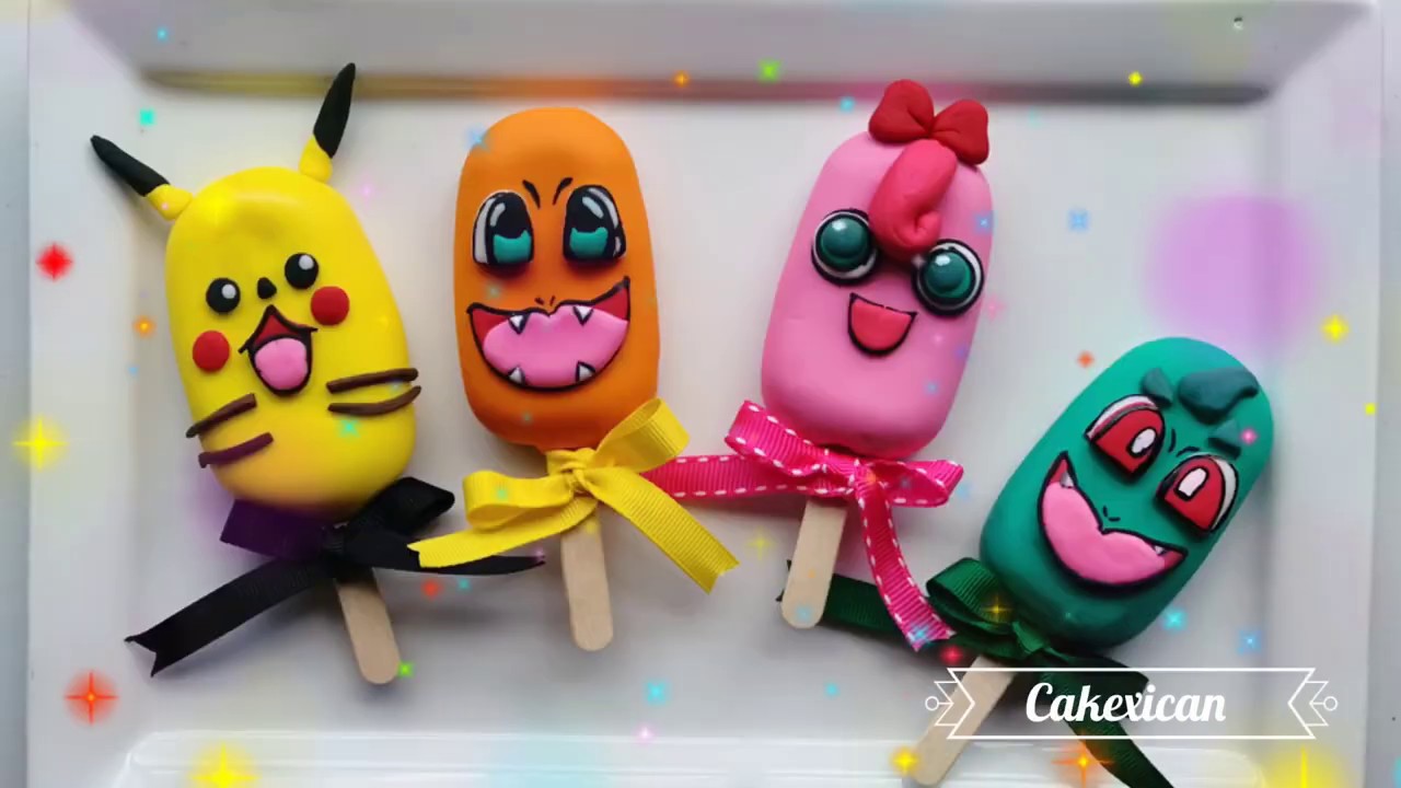 Pokémon cakesicles| Paletas de Pokémon| Pokemon cake | Pikachu | Charmander | Jigglypuff | Bulbasaur