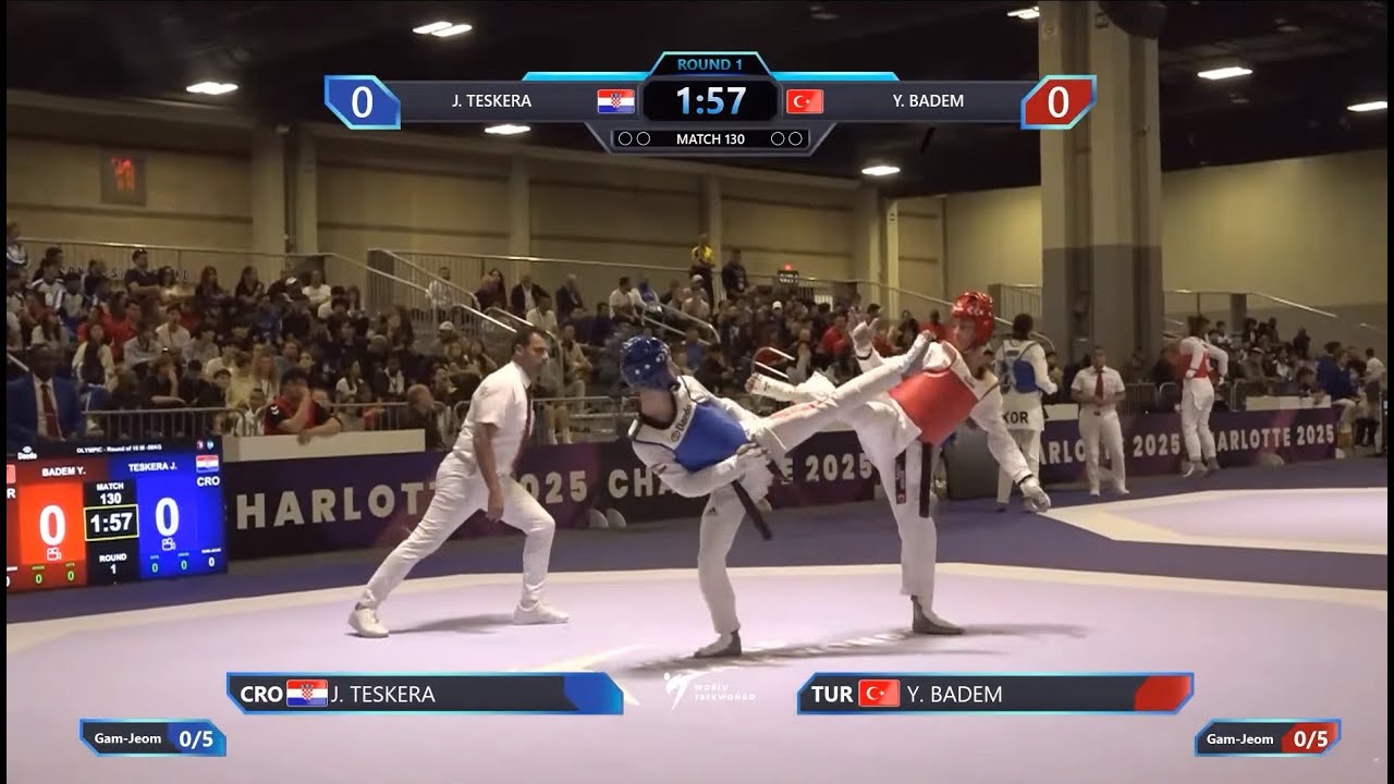 J.  Teskera CRO vs Y.  Badem TUR  Charlotte 2025 World Taekwondo Grand Prix Challenge